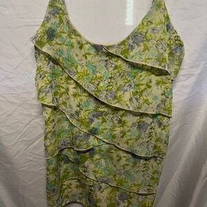 Maurices Floral Layered Blouse - Green and Blue